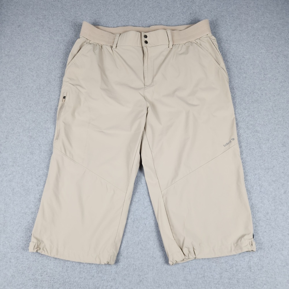 Baleaf‎ Capri Pants Womens 2XL Beige Hiking Lightweight Stretch Bungee Outdoor